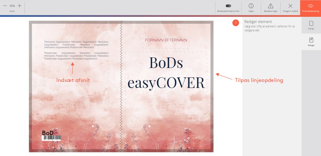 Design bogomslag med easyCover